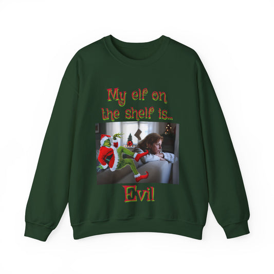 My elf on the shelf is evil w/ Grinch MeMe Graphic Tee