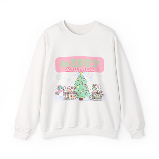 "Merry Rawrmas" Cute Kawaii Holiday Christmas Crewneck Sweater